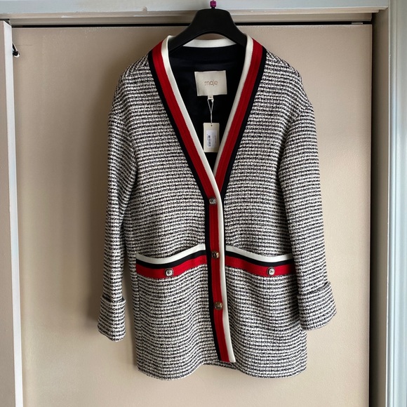 Maje Visala Tweed Jacket Size 36 Size 4 - Picture 4 of 7